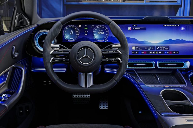 The new electric Mercedes C-Class puts its giant screen front and center