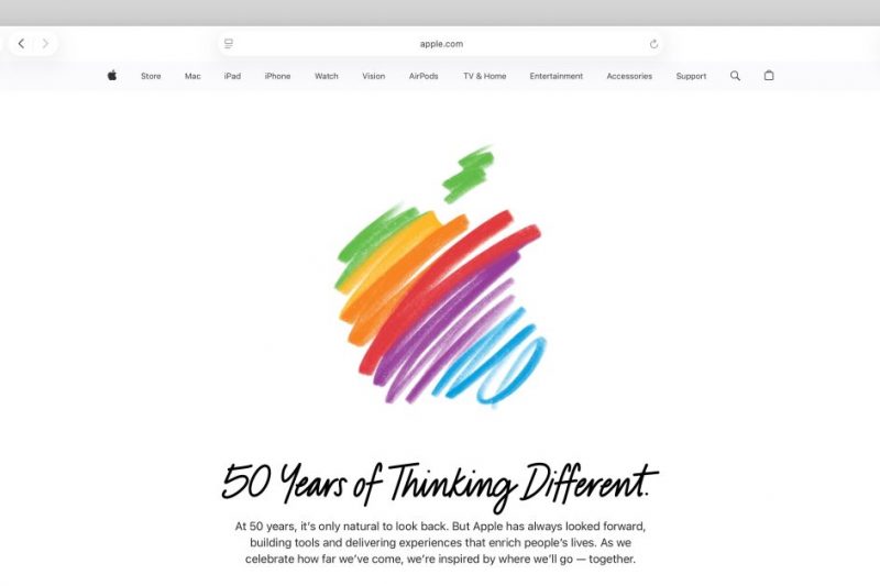 Apple celebrates its 50th anniversary with special animated homepage