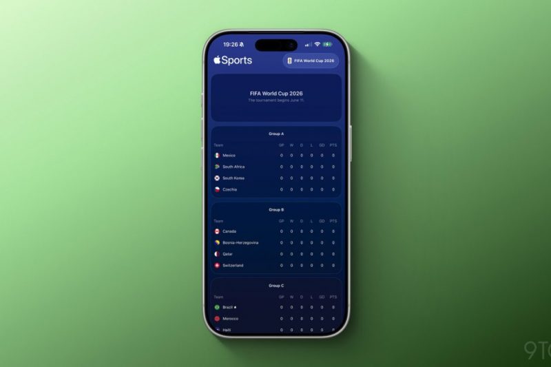 Apple Sports adds support for the 2026 FIFA World Cup