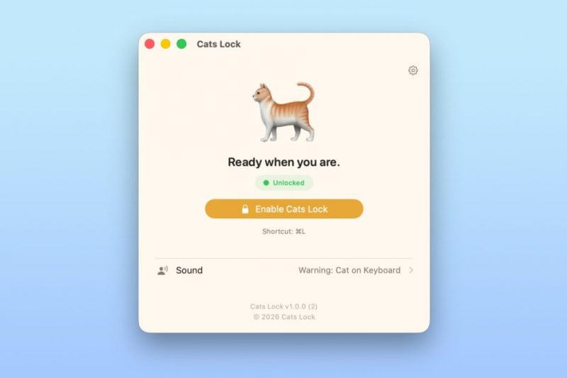 Indie App Spotlight: ‘Cats Lock’ is a fun Mac app that solves cat keyboard spam