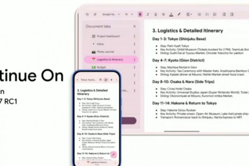Android 17’s ‘Continue On’ will let you move tasks between devices, like Apple’s…